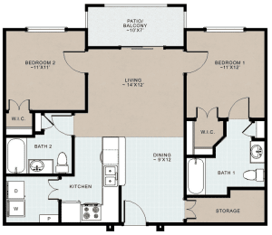a floor plan of a two story house with an open concept floor plan with bedrooms