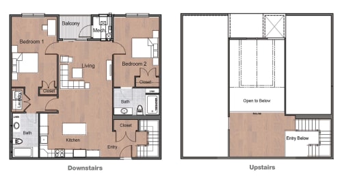  Floor Plan 2 Bedroom Loft Deluxe