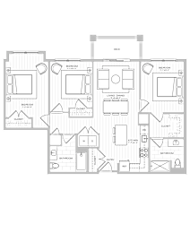 A black and white image of a house floor plan.