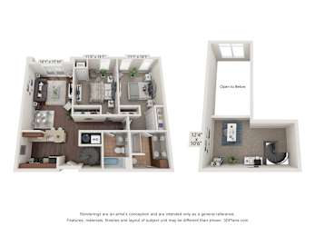2 bedroom floor plan