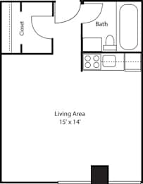 Studio apartment floor plan image