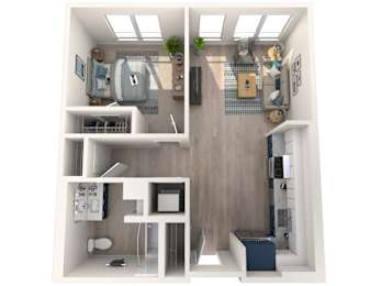 floor plan of a universally accessible apartment at the val in billerica
