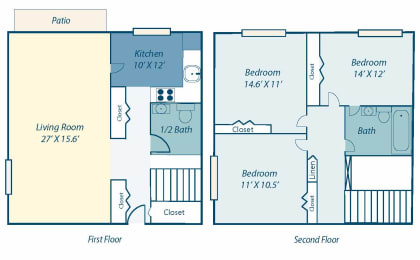 a floor plan of a house with a bedroom and a living room