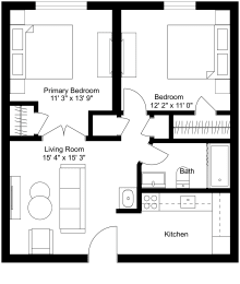 Two Bedroom Floor Plan