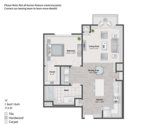  Floor Plan 1 Bedroom