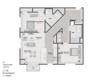 Floor Plan 2 Bedroom 2 Bath
