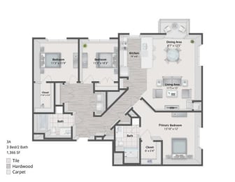  Floor Plan 3 Bedroom 2 Bath