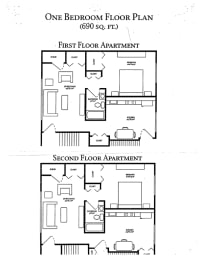  Floor Plan 1 Bedroom | 1 Bath