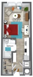 Union 346 II 211 Floor Plan at Union 346, Somerville, Massachusetts, 02143