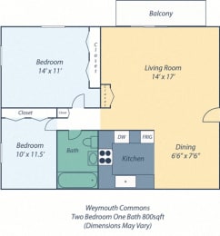  Floor Plan Two Bedroom