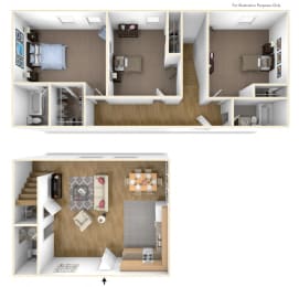 Three Bedroom Apartment Floor Plan at Royal Worcester Apartments, Worcester, 01610