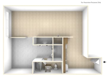 One Bedroom One Bath Floor Plan Garden  at Monterey Place, New Haven, 06511