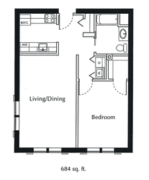 One Bedroom One Bathroom  Southwood Apartments.