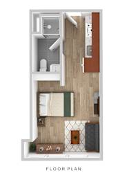 Studio Apartment floor plan at The Standard on Fifth Pittsburgh, PA