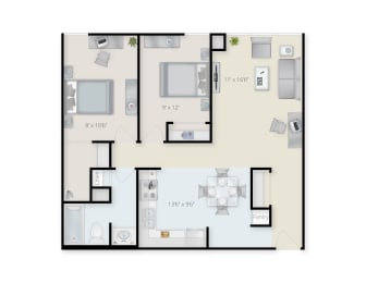 Two Bedroom One Bath at Bates Hill Apartments, Pittsburgh, 15213