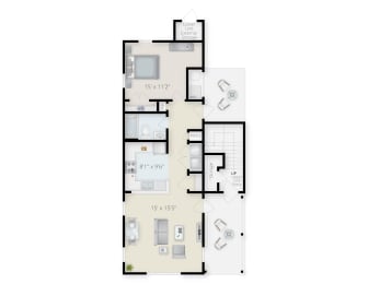 Floorplan A. at Center Court Apartments, Niagara Falls, NY, 14305