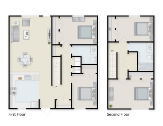 Four Bedroom One Half Bathroom Floor Plan. at Cornerstone Townhomes, Niagara Falls, New York