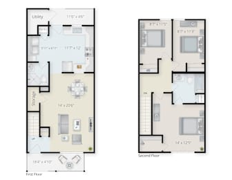 Three Bedroom Two Bath Townhome Tax Credit  at Summit Wood Apartments, Watertown, 13601