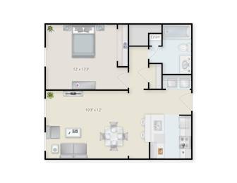  Floor Plan One Bedroom One Bath Section 8