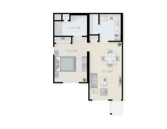 1 Bedroom 1 Bathroom at The Birches at Saugerties Apartments, New York, 12477