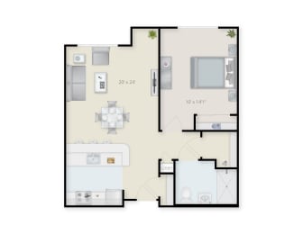 1 Bedroom 1 Bathroom at The Birches at Chambers, New York