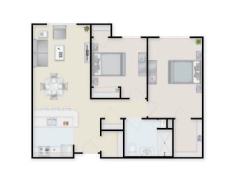 2 Bedroom 1 Bathroom A at The Birches at Esopus, New York, 12487