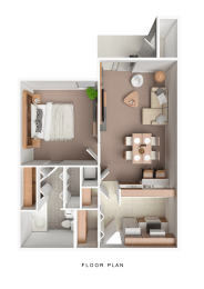 Floor Plan  1 Bedroom 1 Bathroom