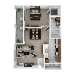 a floor plan of a 1 bedroom apartment