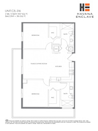 A floor plan for a Havana Enclave apartment unit.