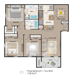  Floor Plan 3 Bedroom