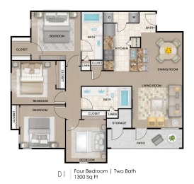  Floor Plan 4 Bedroom