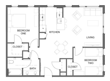 2 Bedroom Floorplan