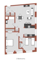 a floor plan of a bedroom apartment