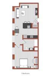 1 Bedroom Floorplan