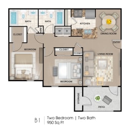  Floor Plan 2 Bedroom
