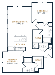 a floor plan of a two story house with a garage and an open concept kitchen and living at 55 Fifty at Northwest Crossing, Texas