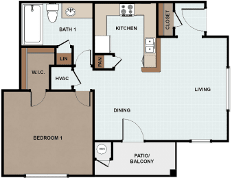  Floor Plan 1 Bedroom