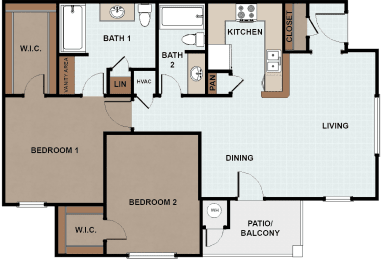  Floor Plan 2 Bedroom