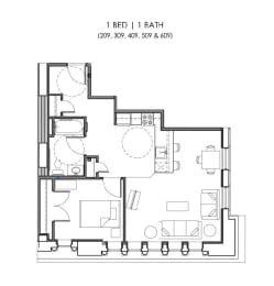 Floorplan 209, 309, 409, 509, 609