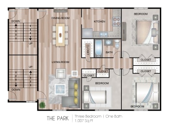  Floor Plan The Park - 3 Bedroom