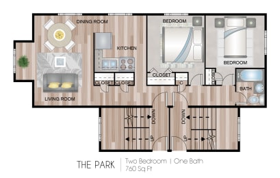  Floor Plan The Park - 2 Bedroom
