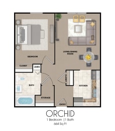 Floorplan - 1 Bedroom
