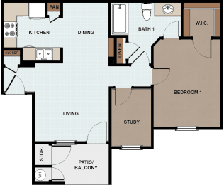 1 Bed 1 Bath
