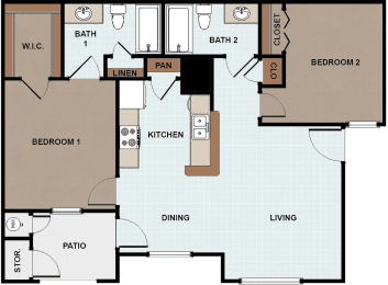 2 Bed 2 Bath