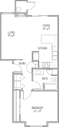 Floor Plan  1 Bedroom Floorplan