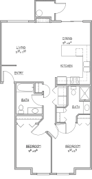 Floor Plan  2 Bedroom Floorplan