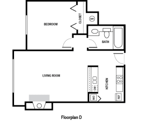 Floor Plans 1 Bed 1 Bath 505 sq. ft. at Charbonneau Apartments in Seattle, WA 98101