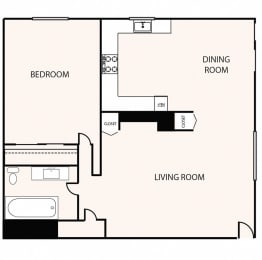 a floor plan of a living room with a dining room and a living