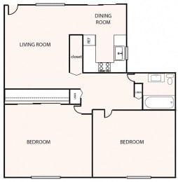 a floor plan of a living room and a bedroom