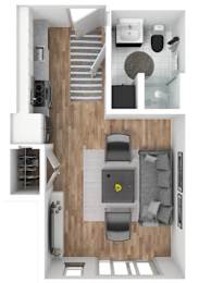 Studio A.8 Floorplan at The Hub Apartments, Lacey, WA 98503